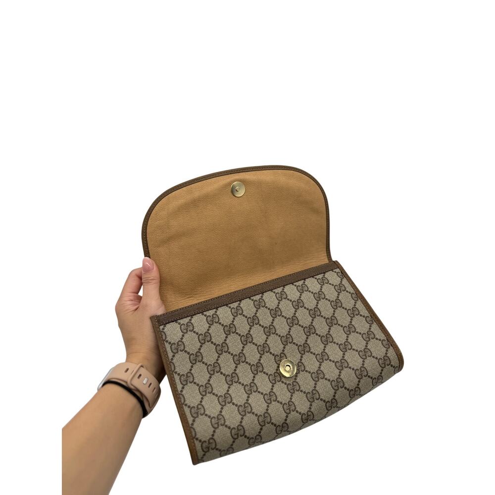 KT034: Gucci GG Supreme Web Sherry Line clutch*COA - Picture 4 of 7